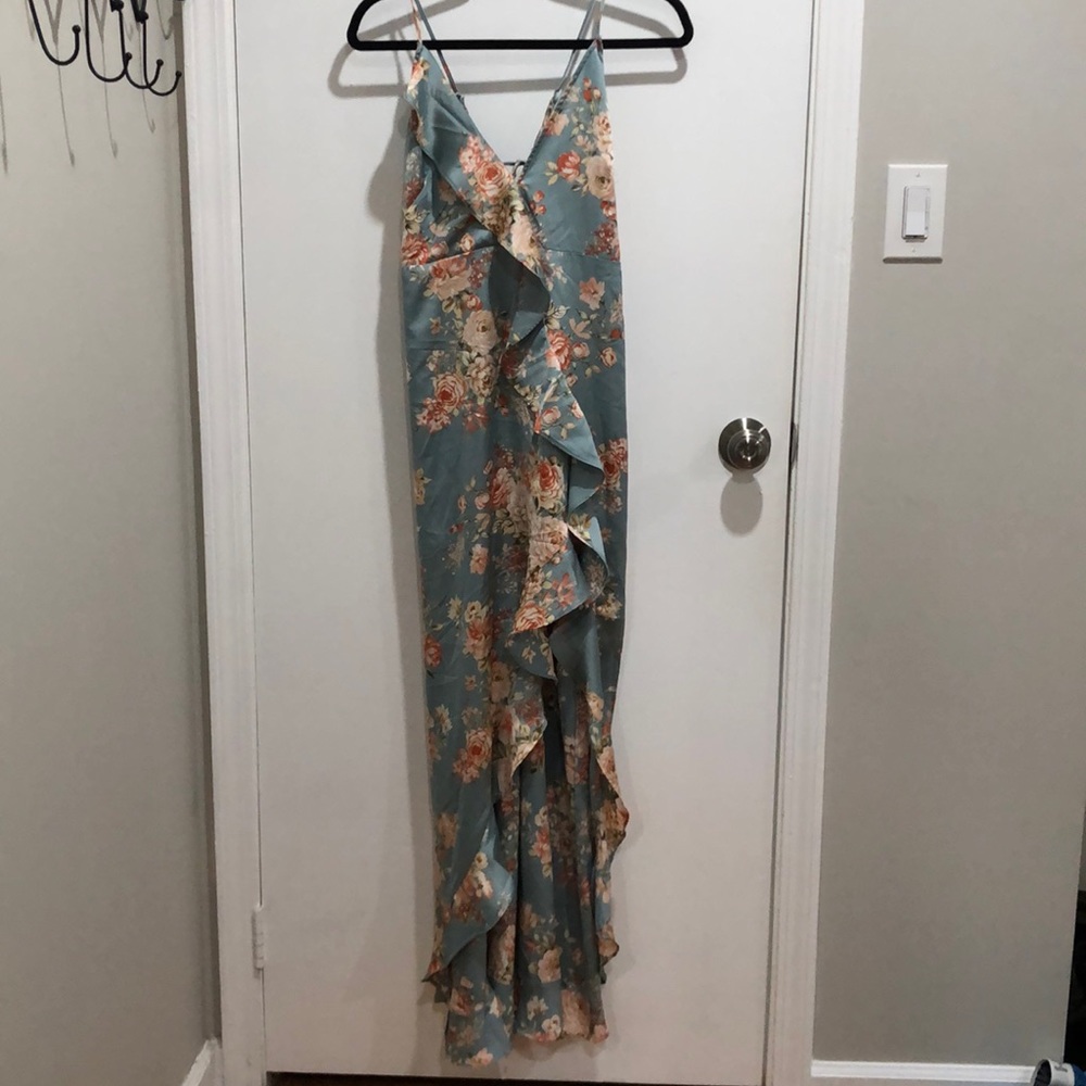 NWT Red Dress Boutique Maxi Dress With Front Ruffle Slit